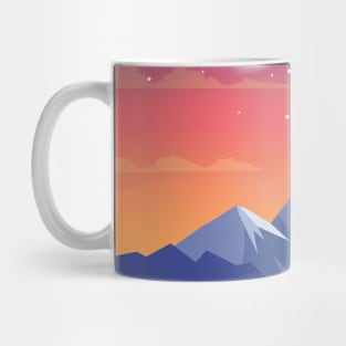 Blue Hour Polyhedral Dice Full Moon Starry Night Tabletop RPG Landscape Mug